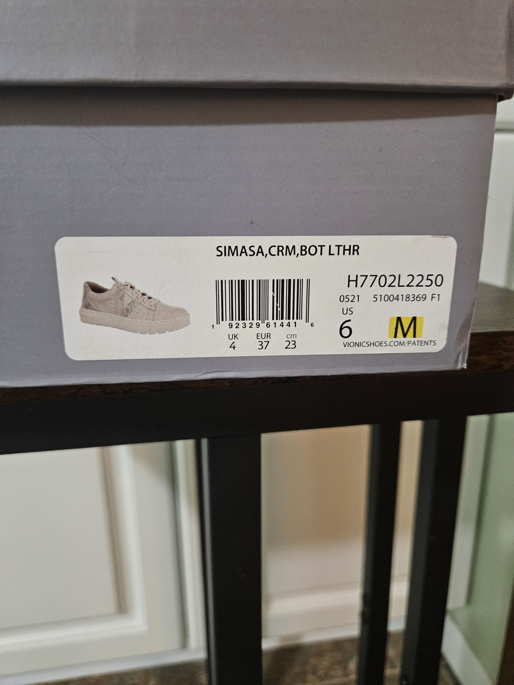 Vionic Simasa Cream Beige Leather Chunky Sneaker Comfort Pastel Floral Blokecore - Picture 7 of 7